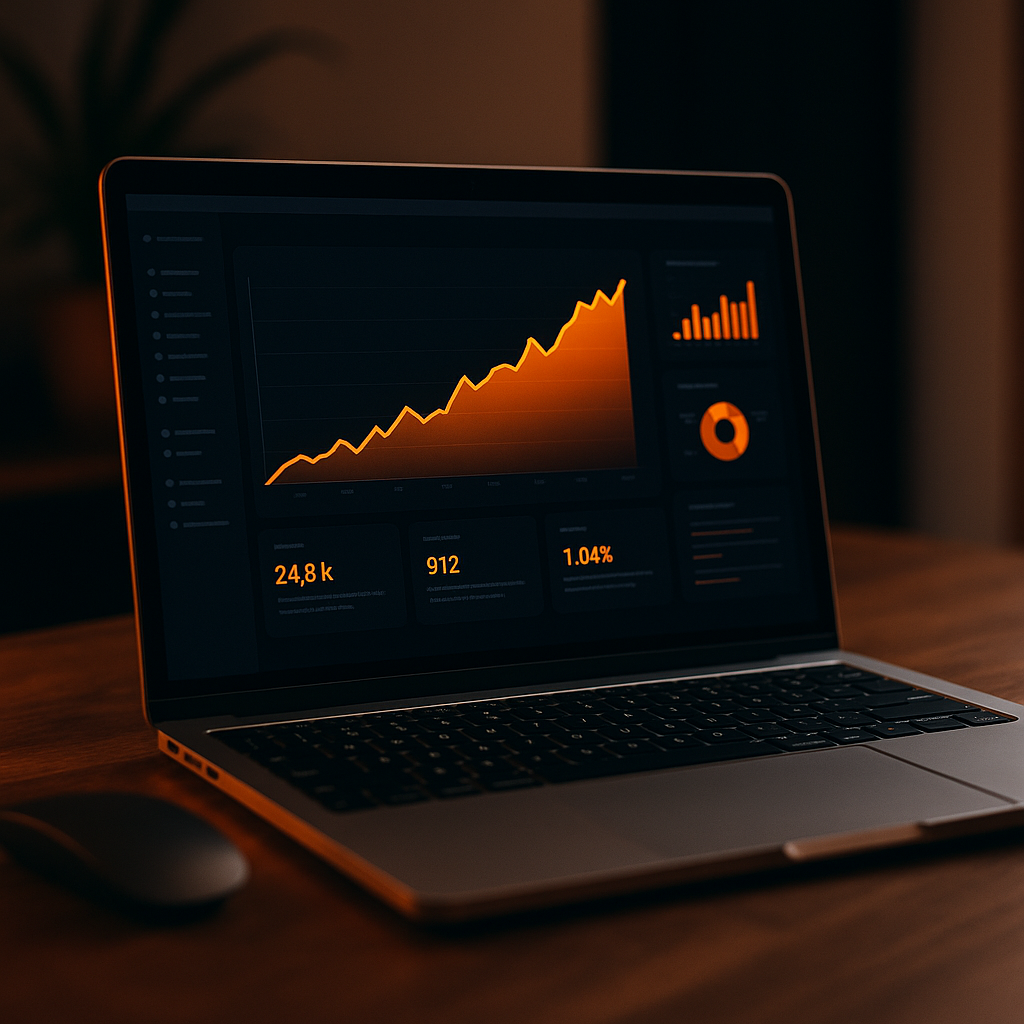 Orange laptop