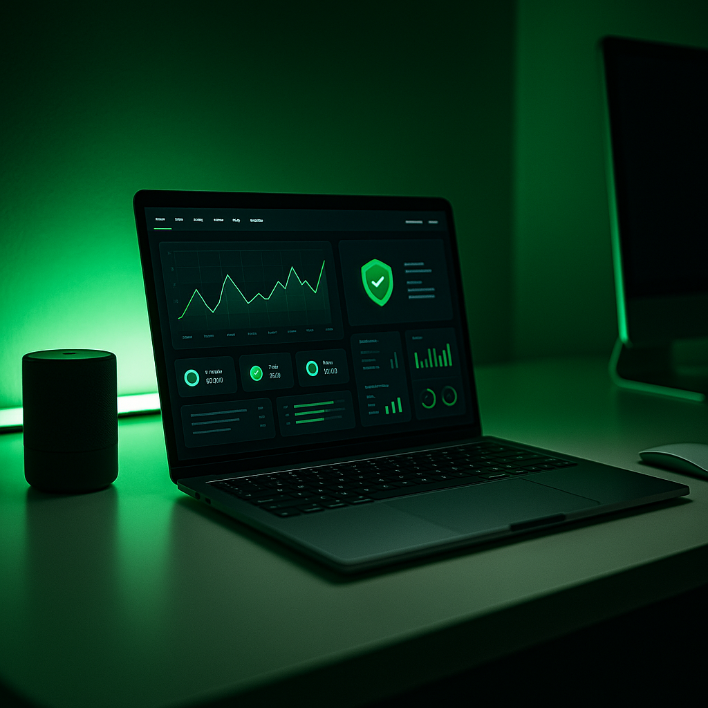 Green laptop